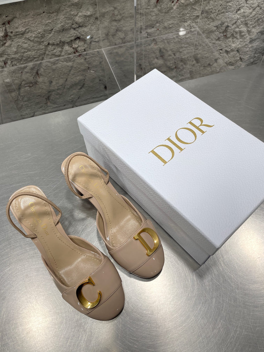 Nude CD Slingback Pump