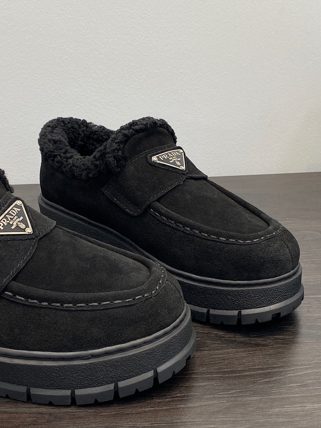 Black Suede Loafer Booties