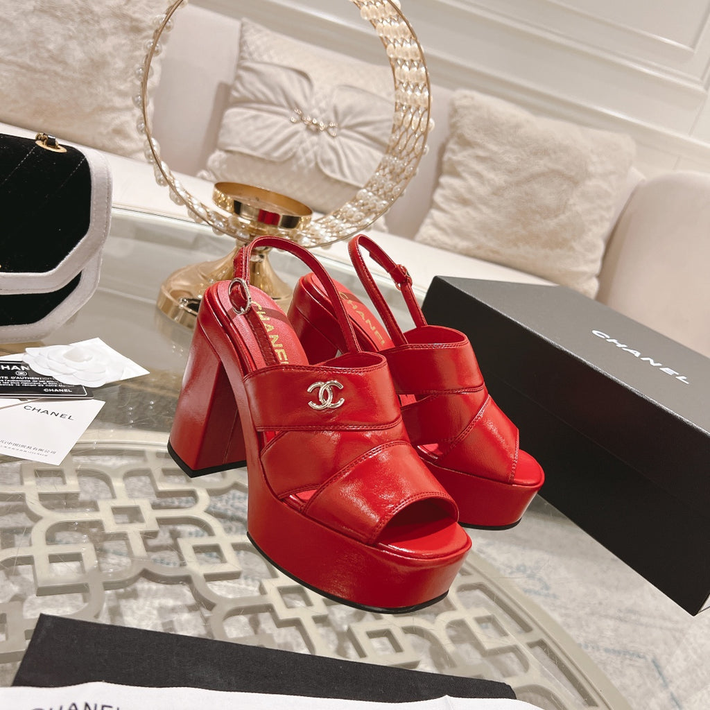 Red C Patent Sandals