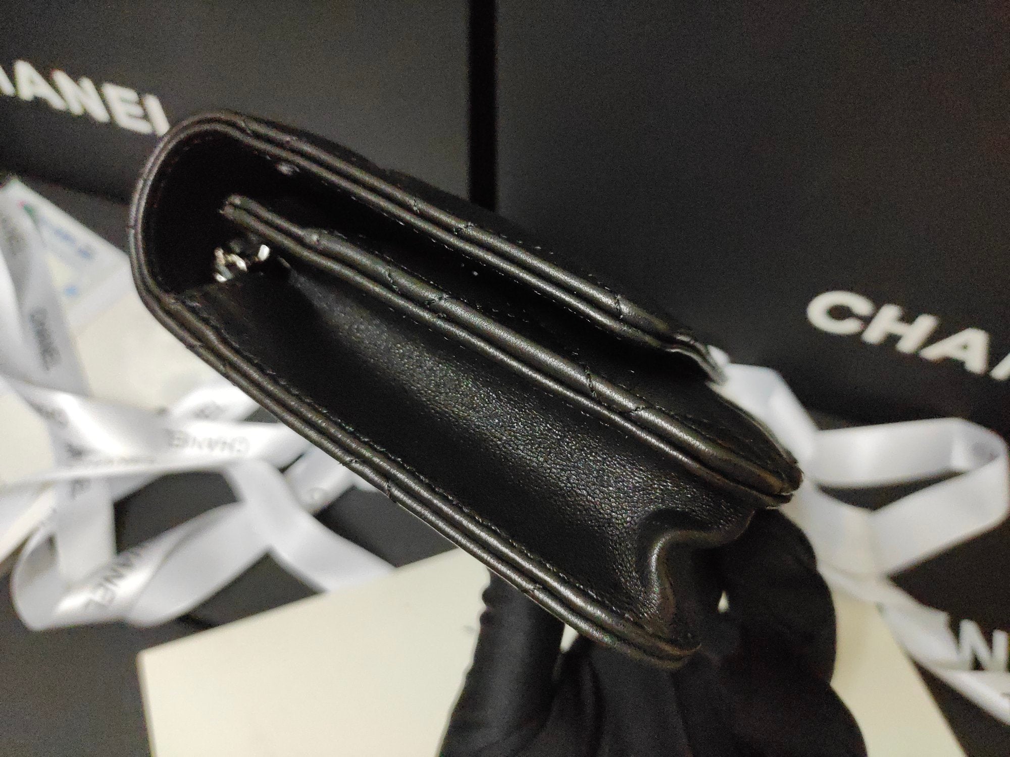 Black classic wallet on chain