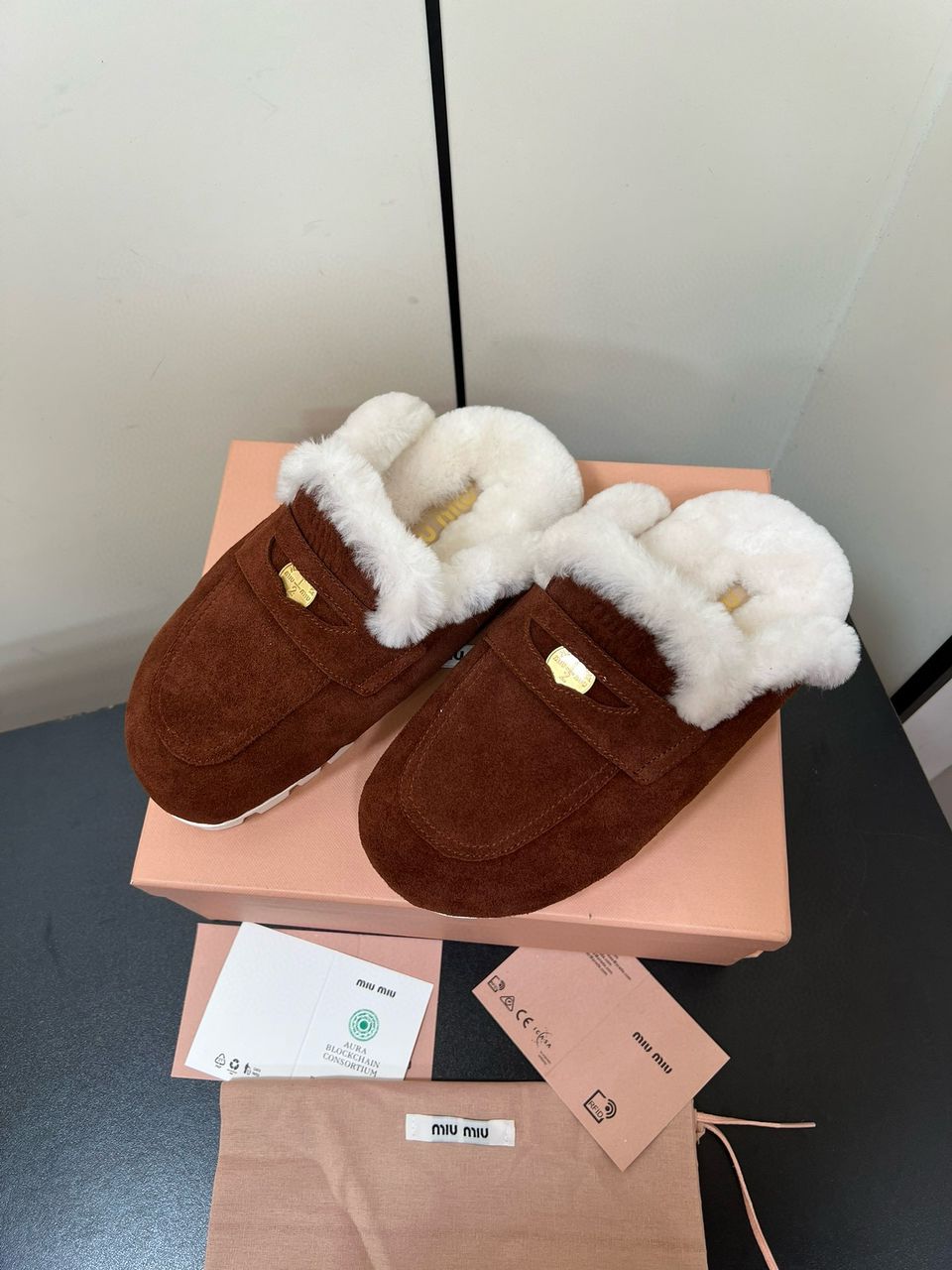 Brown Suede Mules
