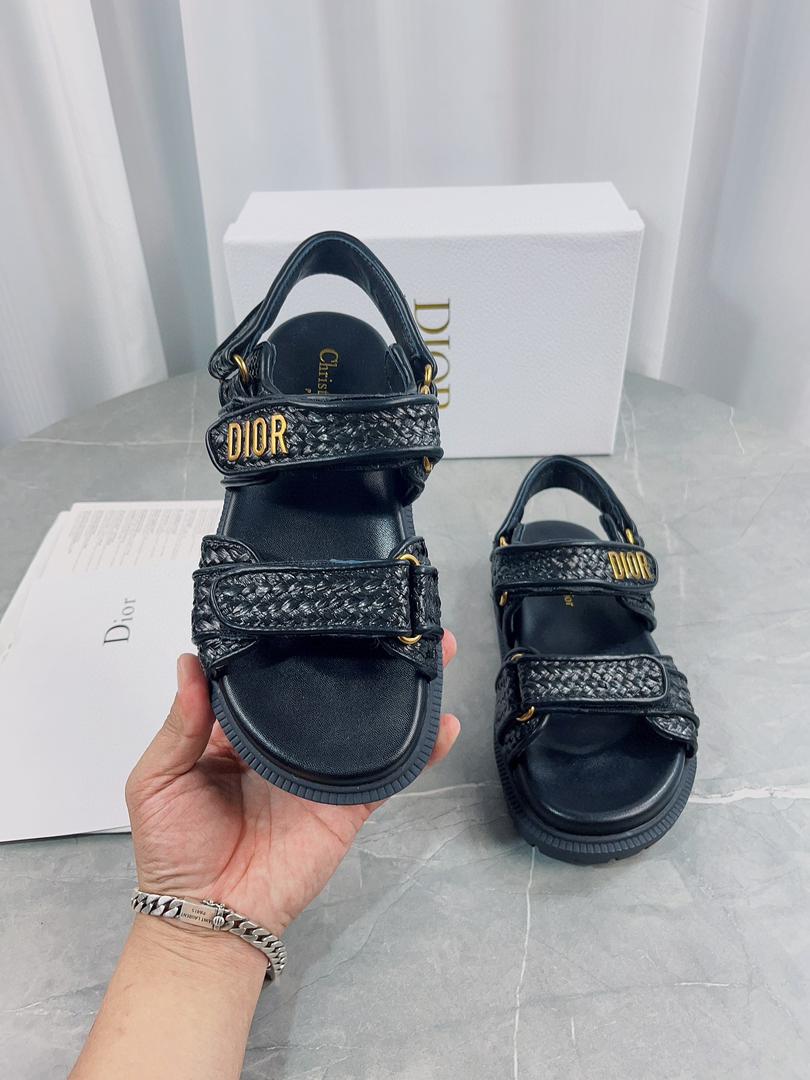 Black Raffia DA Sandal