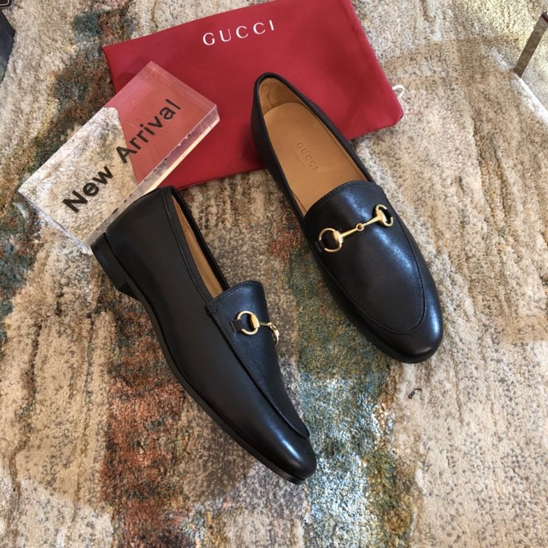 Black GJ leather collapsible-heel loafers