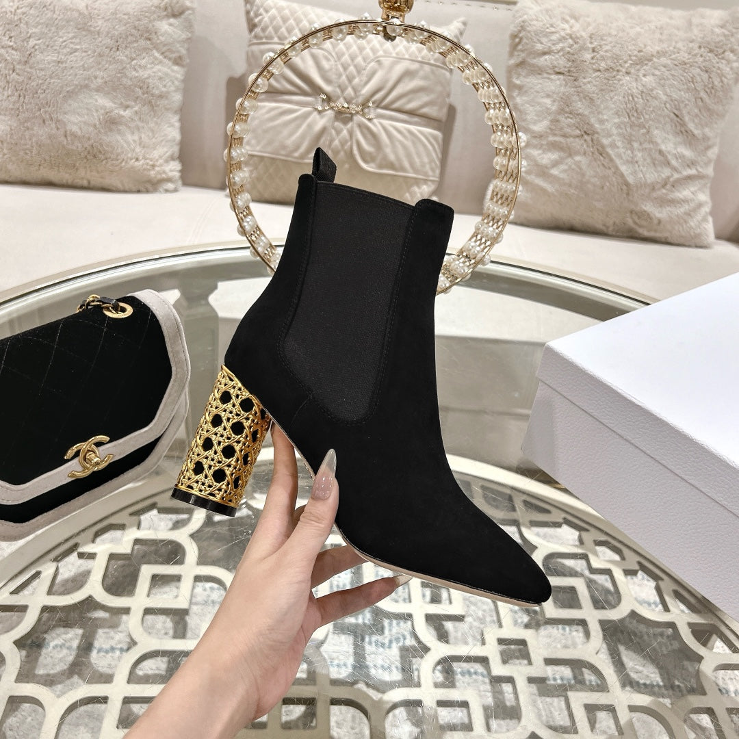 Black Icon Heeled Ankle Boot