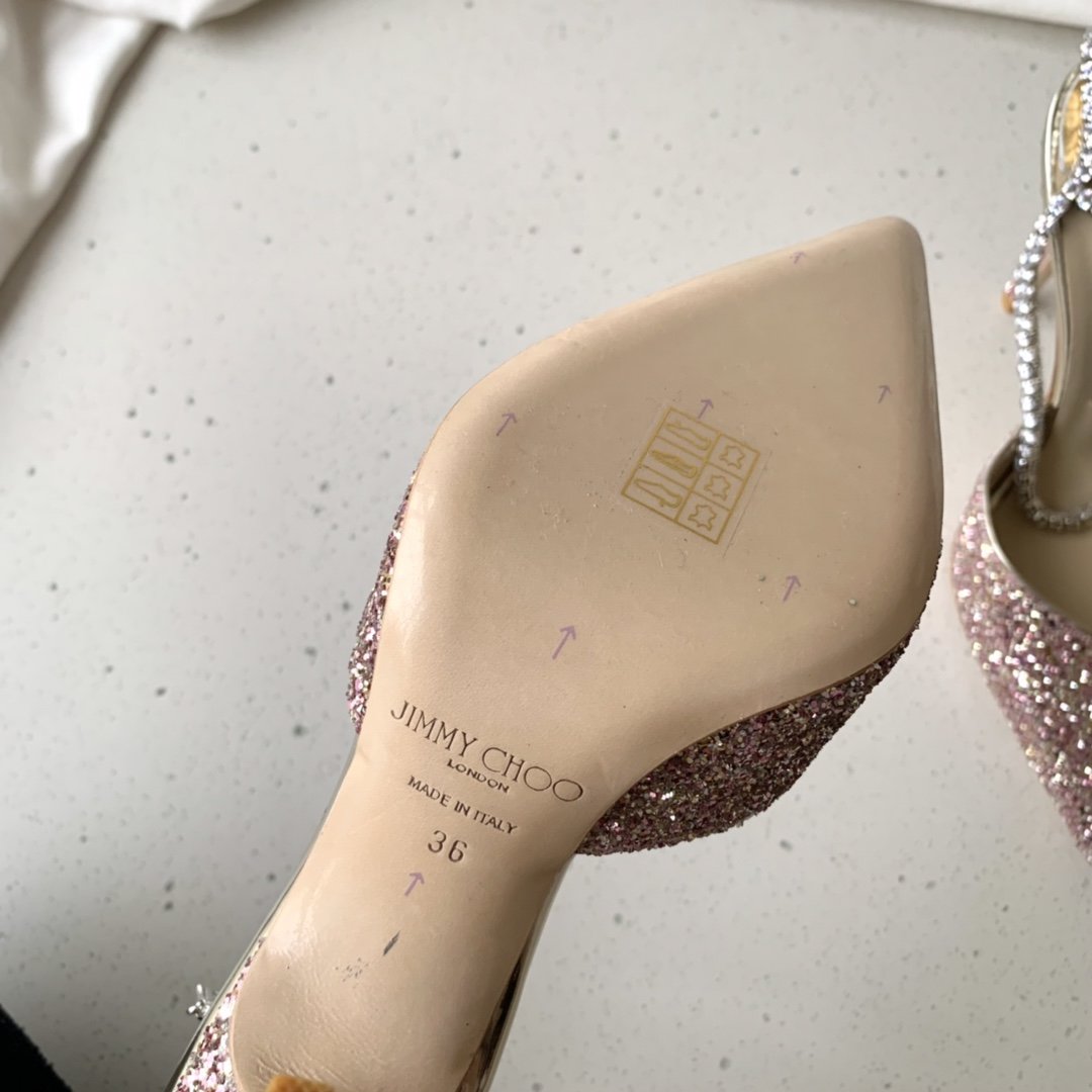 Rose coarse glitter JS pumps