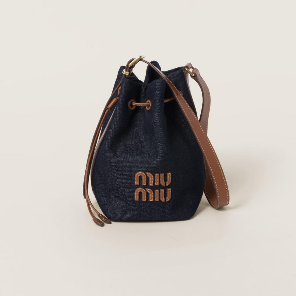 Blue/Brandy Denim & Leather Bucket Bag