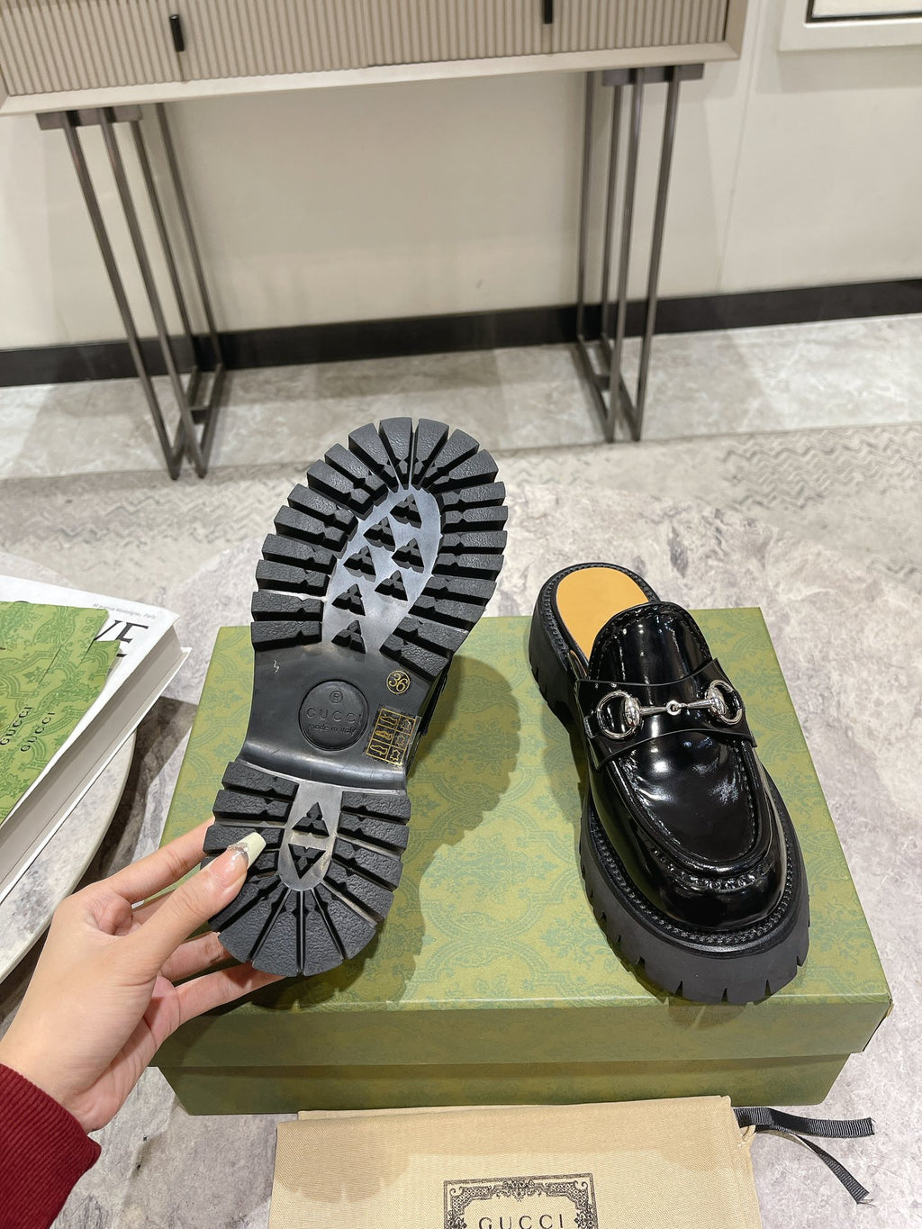 Black GG Mule