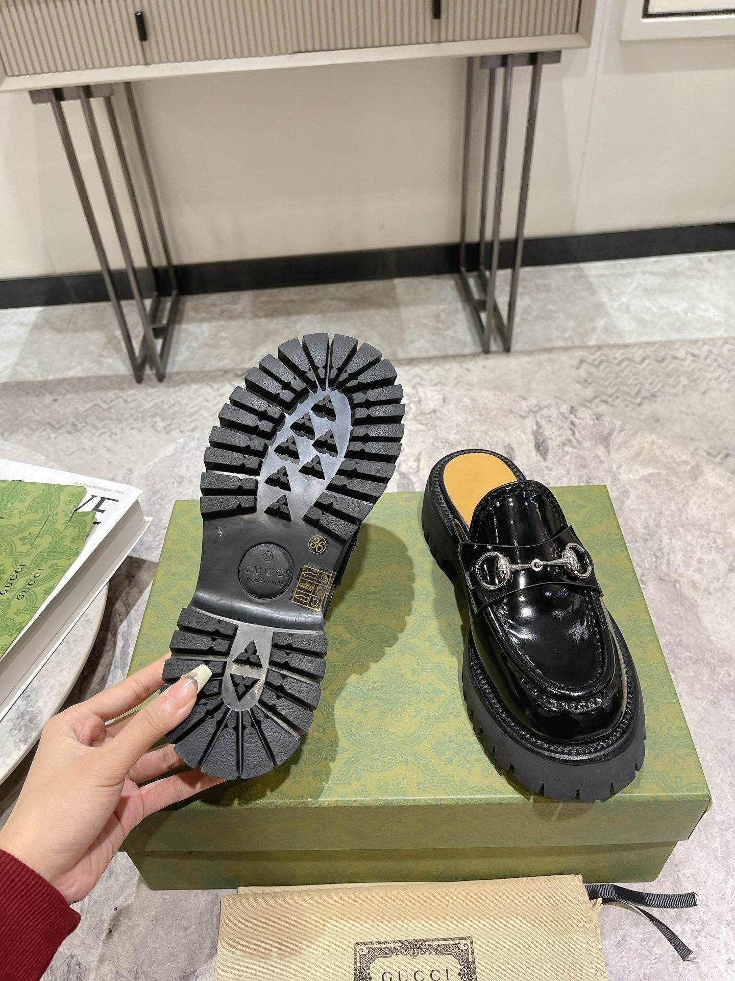 Black GG Mule
