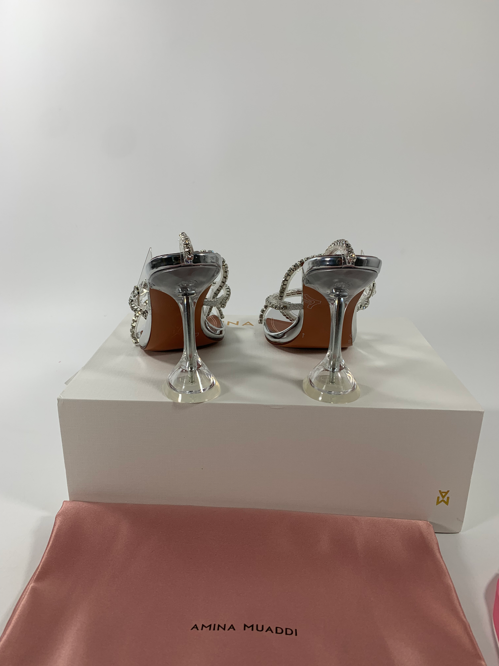 Silver AG crystal-embellished PVC sandals