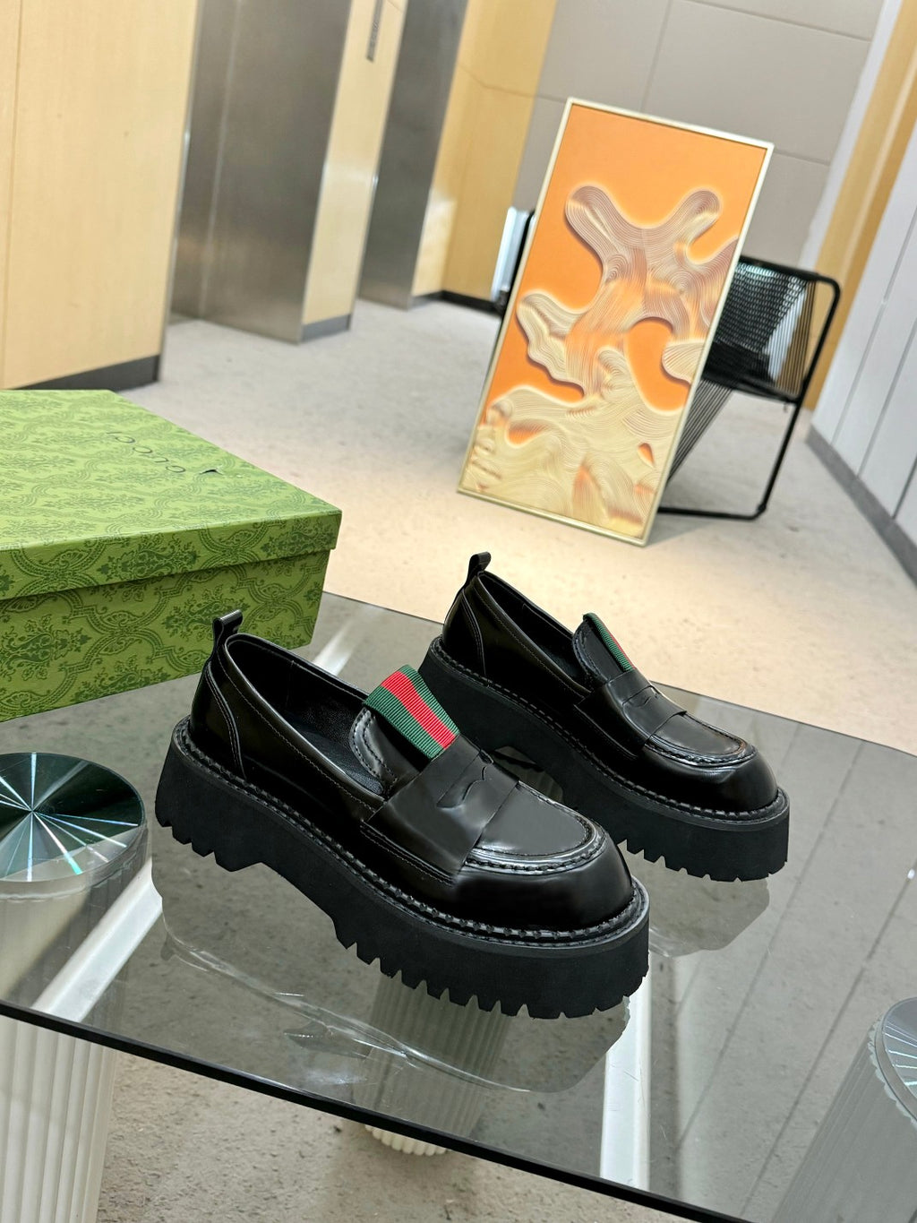 Black Loafer With Web