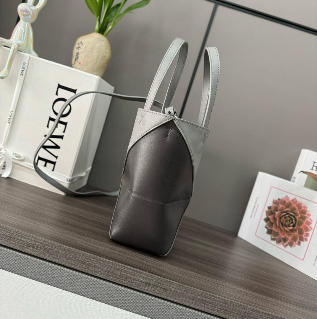 Pearl Grey/Dark Grey Mini Puzzle Fold Tote