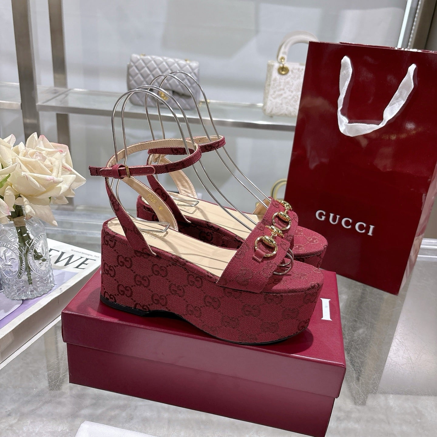 Rosso Ancora Red Flatform Sandal