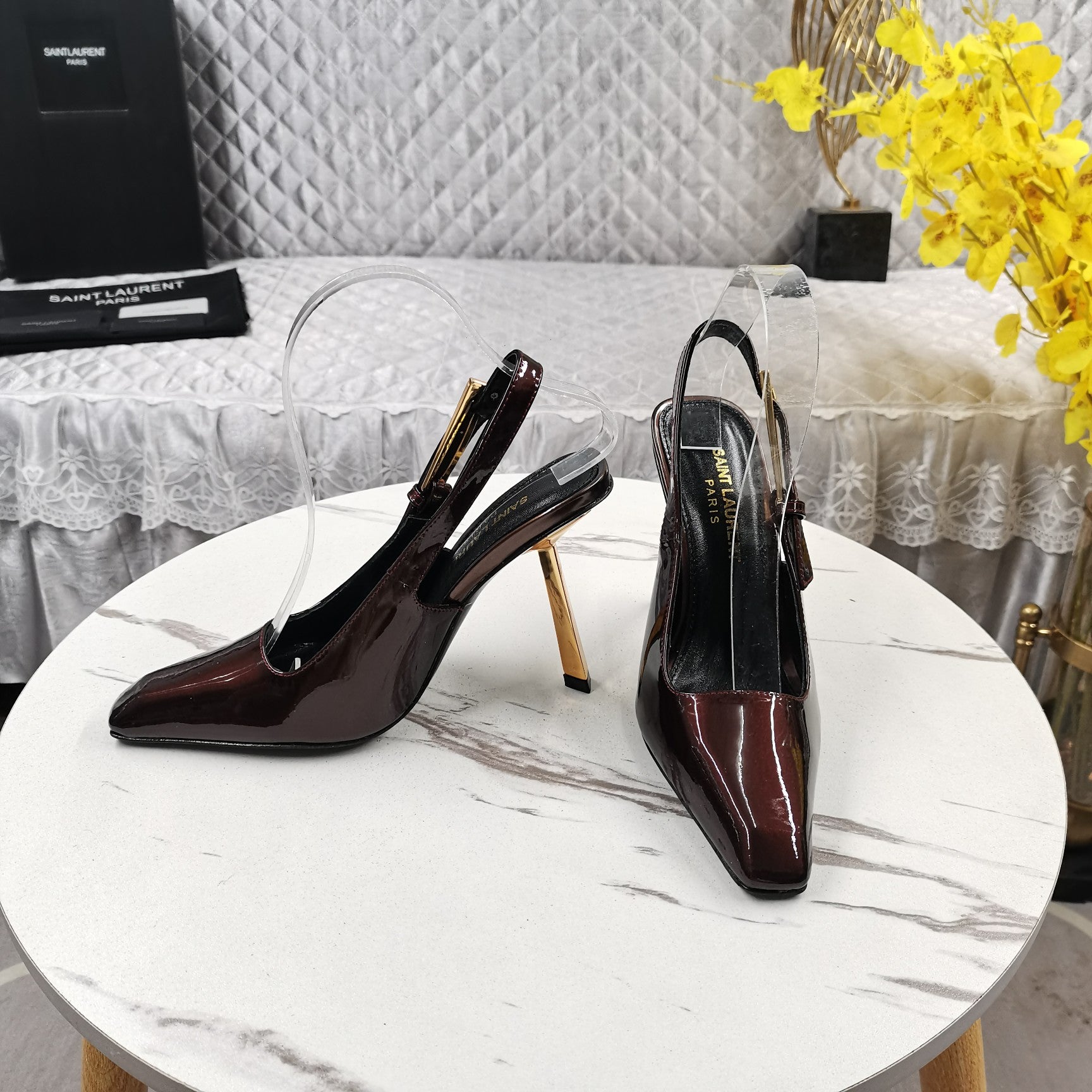 Marron Glace Lee Slingback Pumps