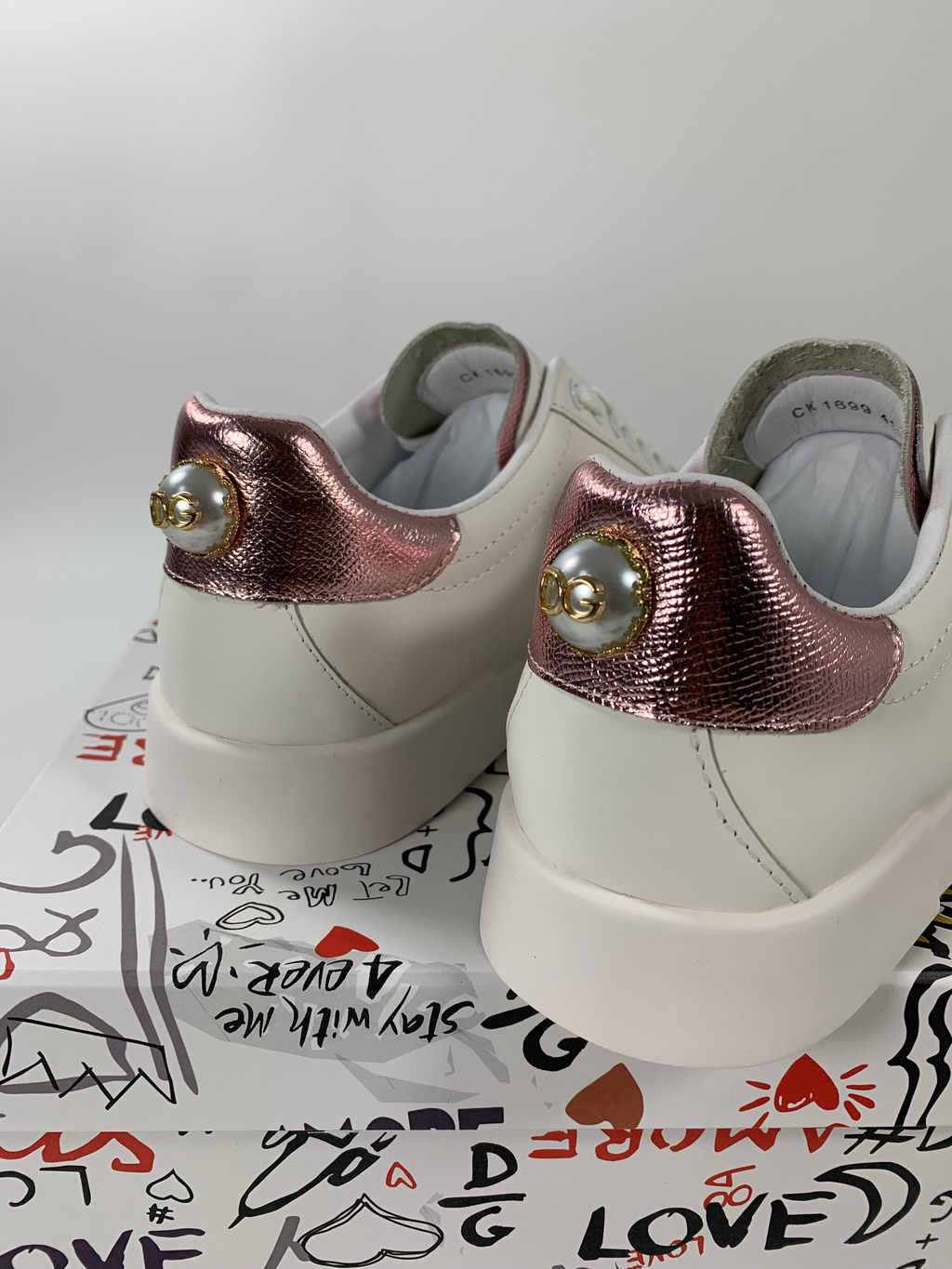 Pink & White DP Sneakers
