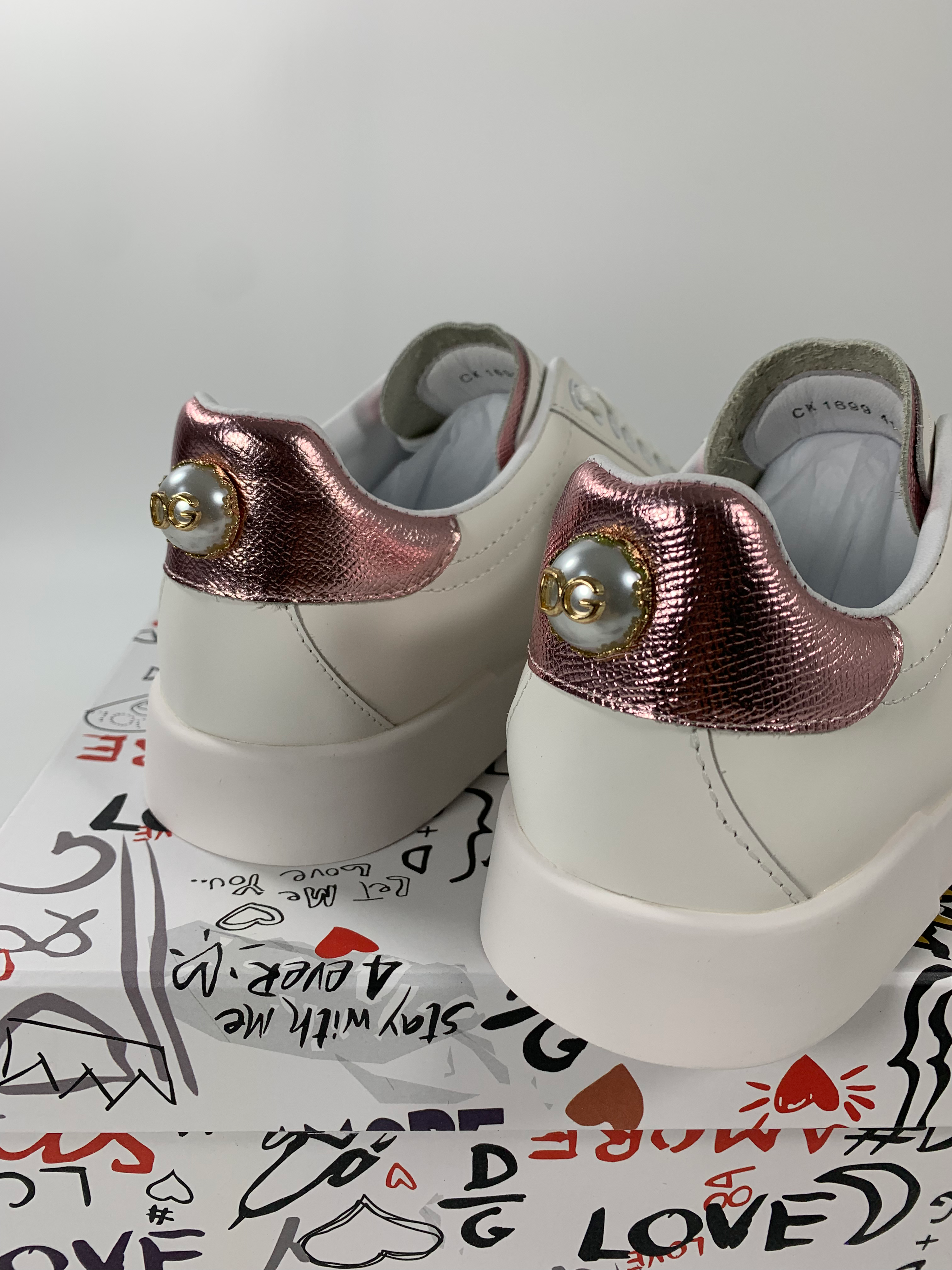 Pink & White DP Sneakers