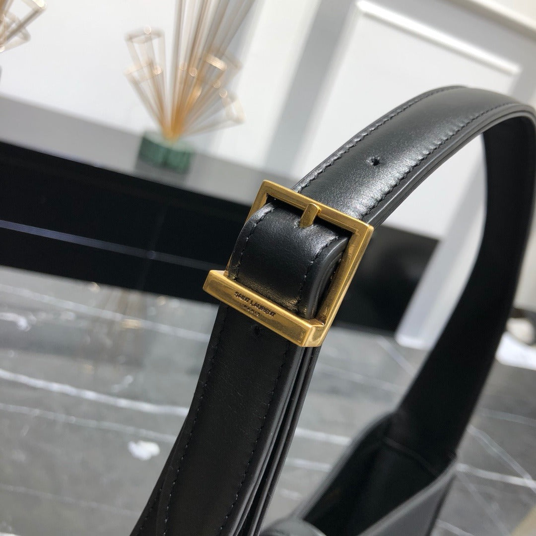 Black SL leather shoulder bag