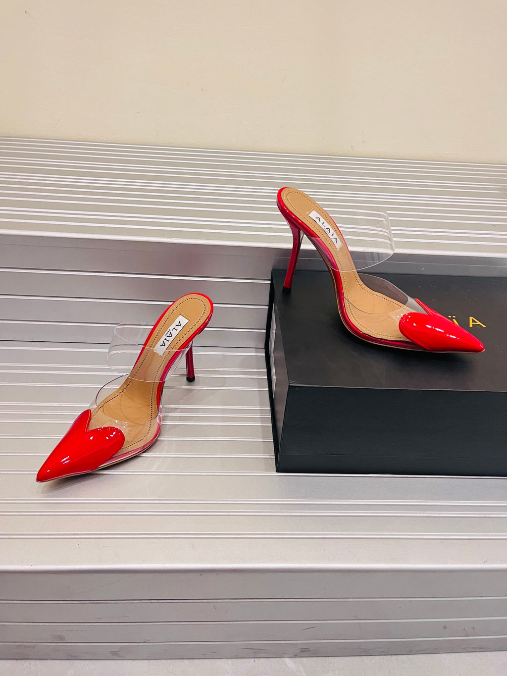 Lacquer Red LC Mules In Patent Leather