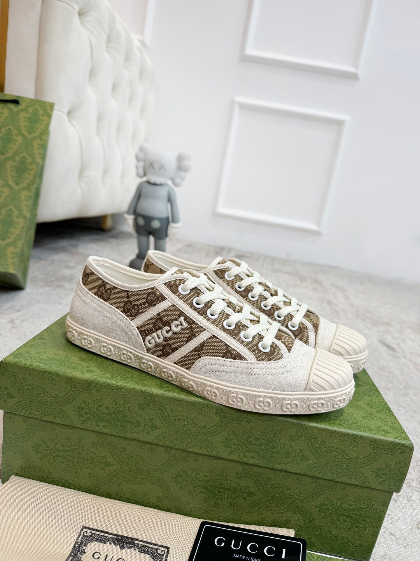 Beige GG Denim Sneaker