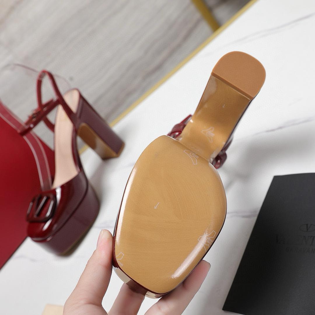 Burgundy 115mm Platform Pumps