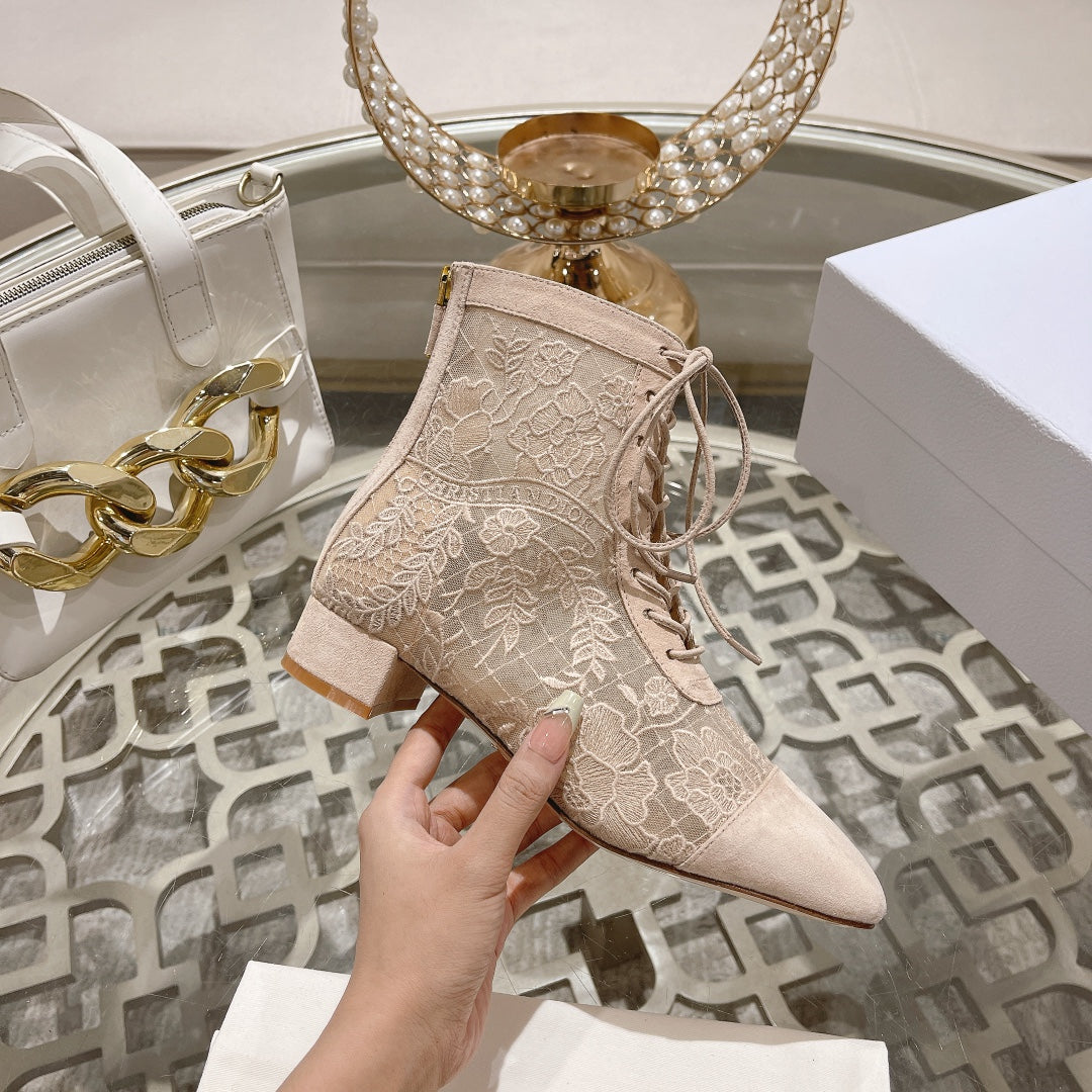 Sand Mesh & Suede ND Ankle Boot