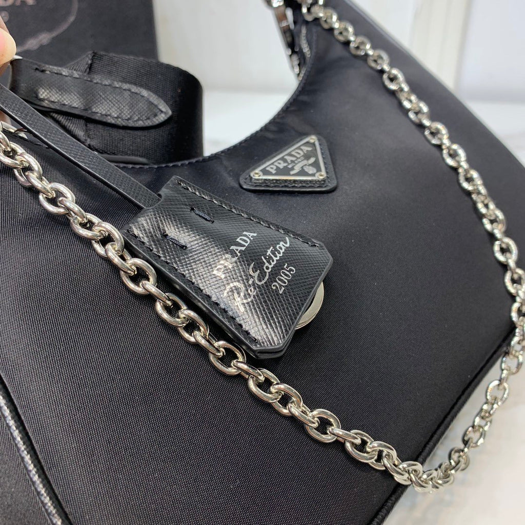 Black PRE nylon shoulder bag