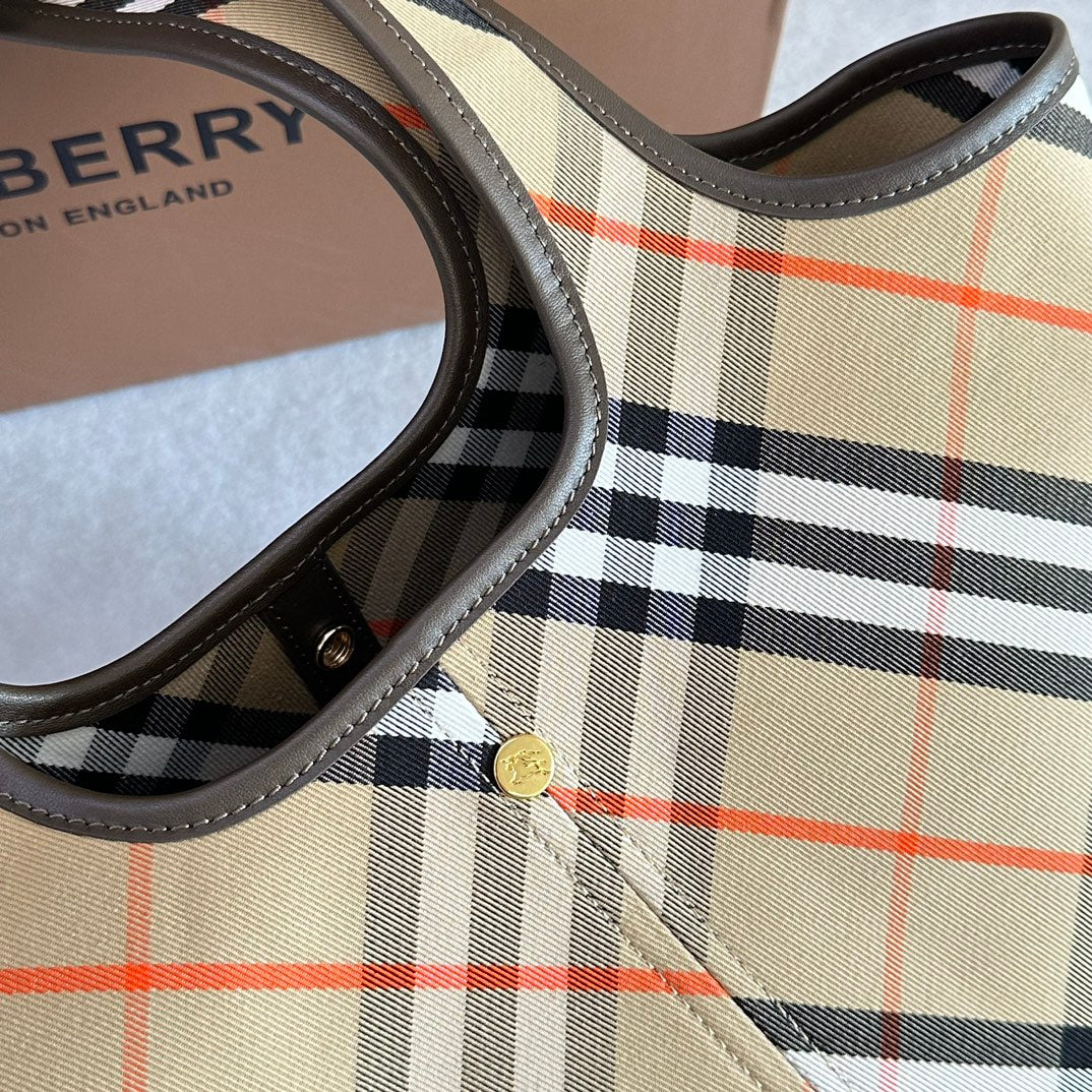 Sand Small Check Tote