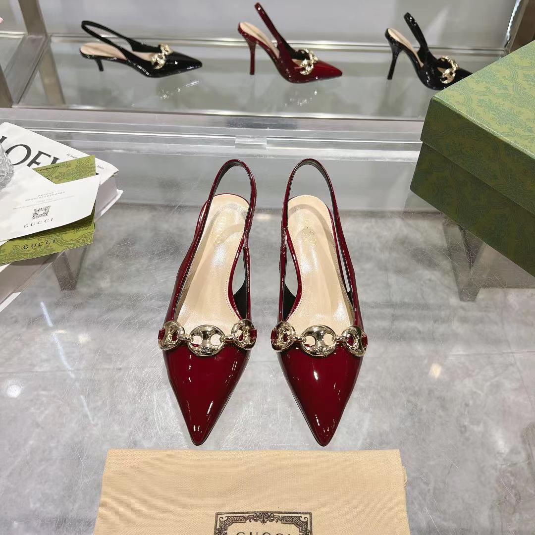 Red Slingback With Chain