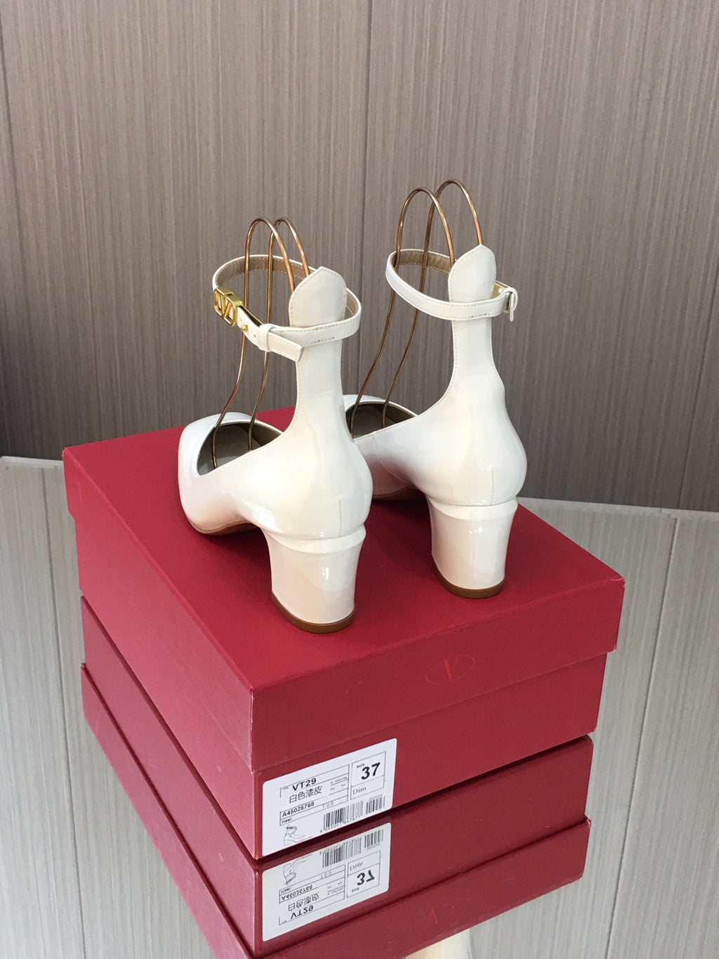 White TG 60mm Patent-Leather Pumps