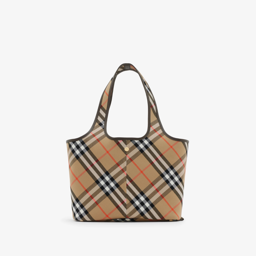 Sand Small Check Tote