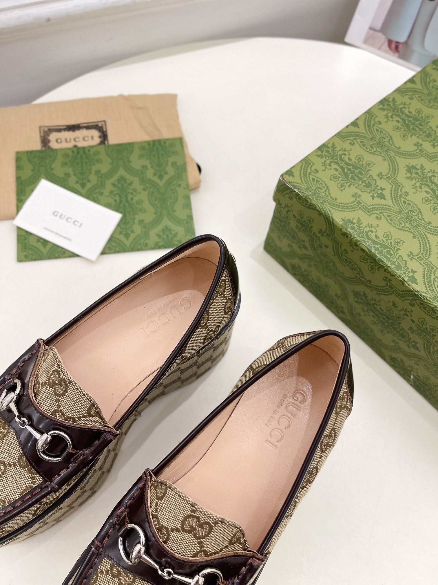 Beige & Ebony Horsebit Platform Loafer