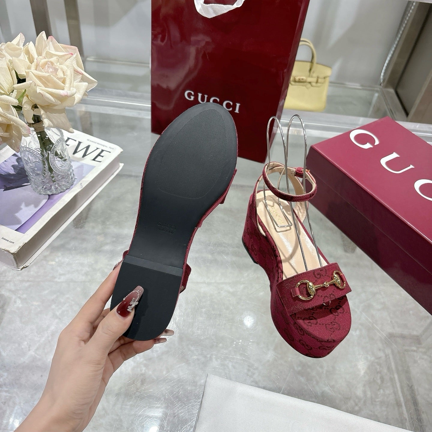 Rosso Ancora Red Flatform Sandal