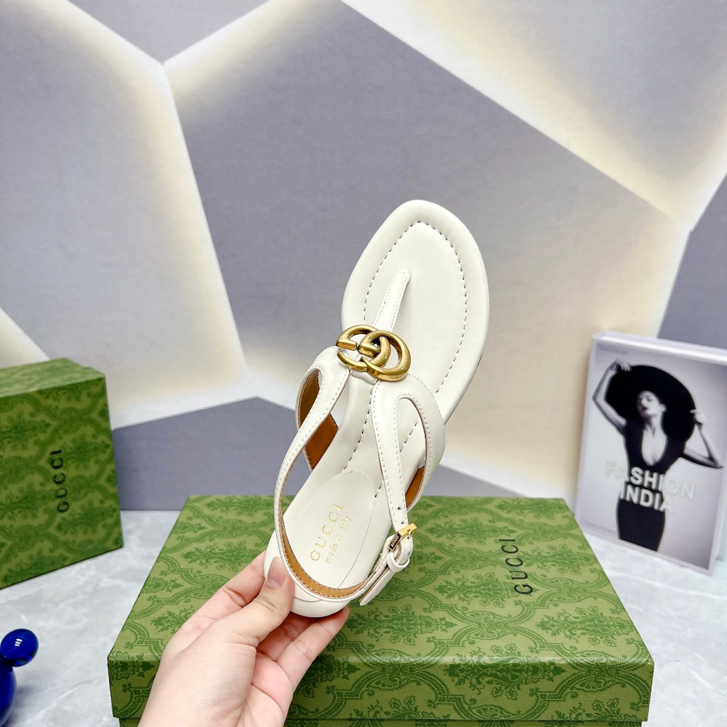 White G Thong Sandal