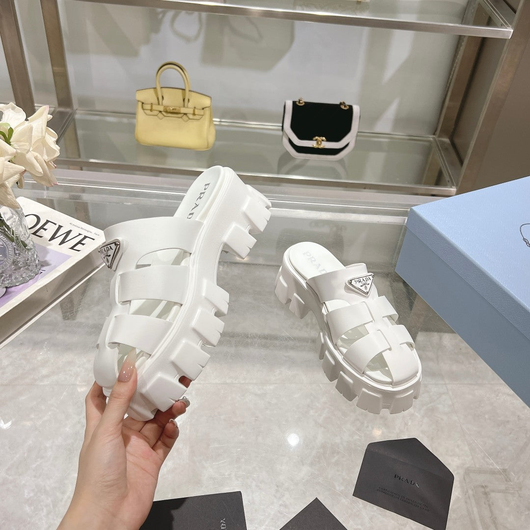 White Monolith Rubber Mules