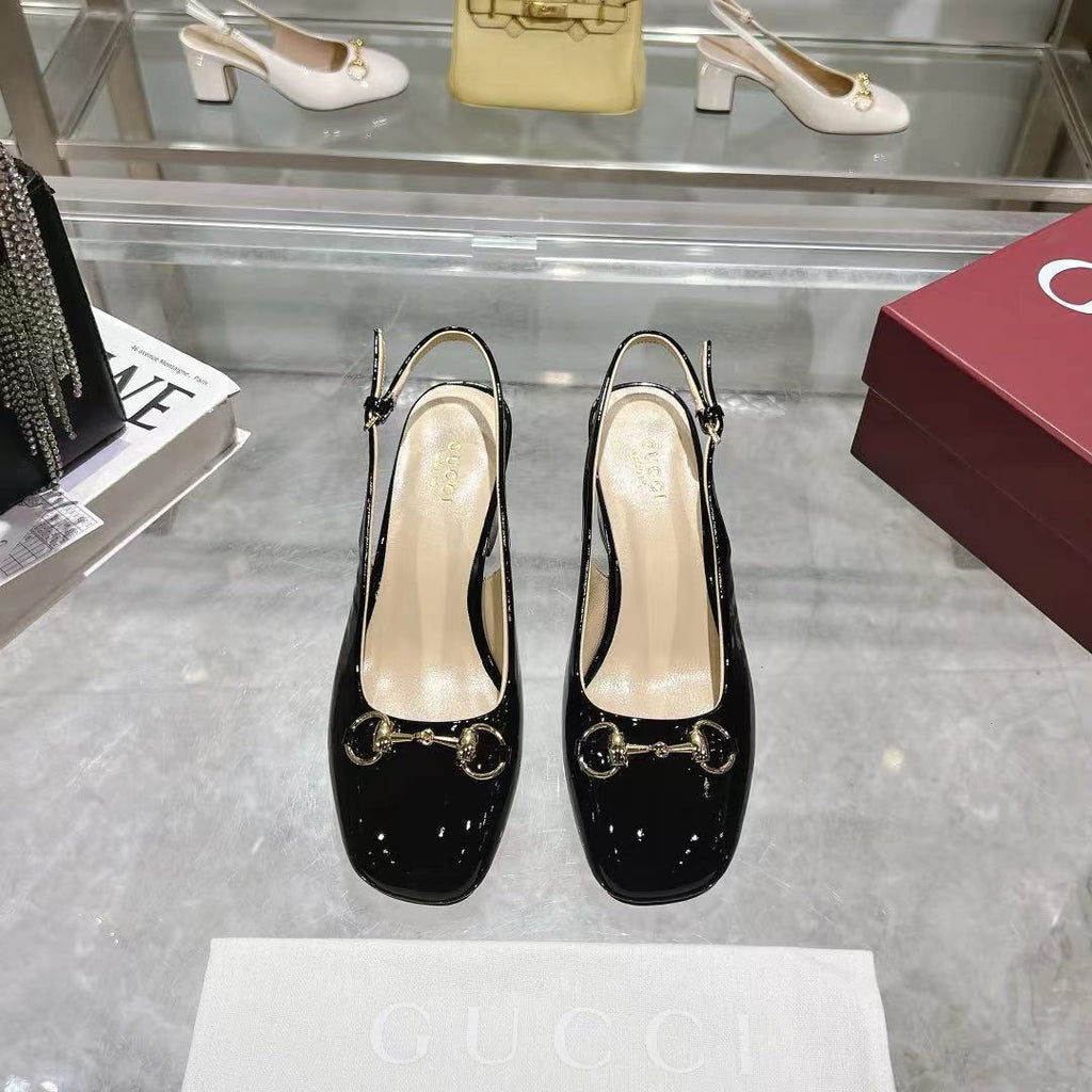 Black Horsebit Slingback