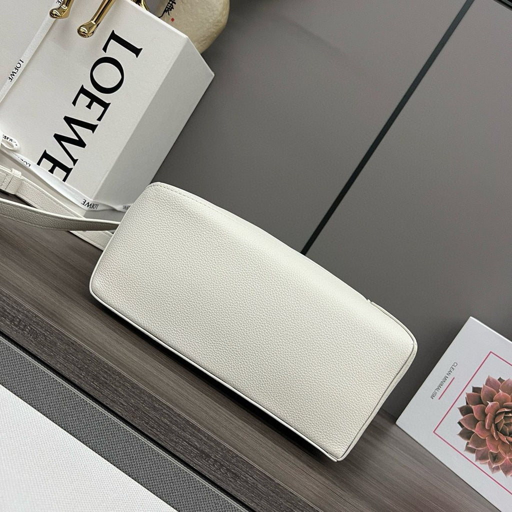 Soft White LP Small Leather Shoulder Bag