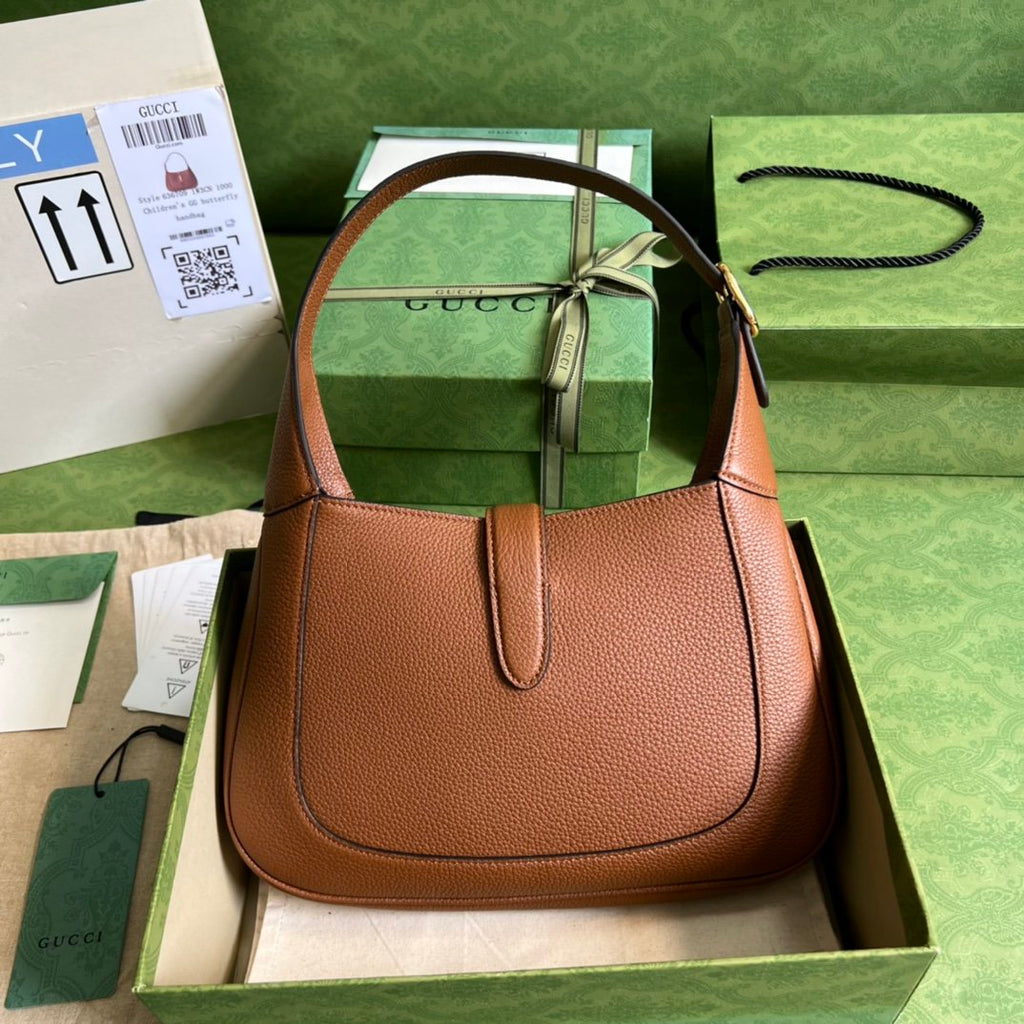 Cuir brown GJ 1961 small natural grain bag