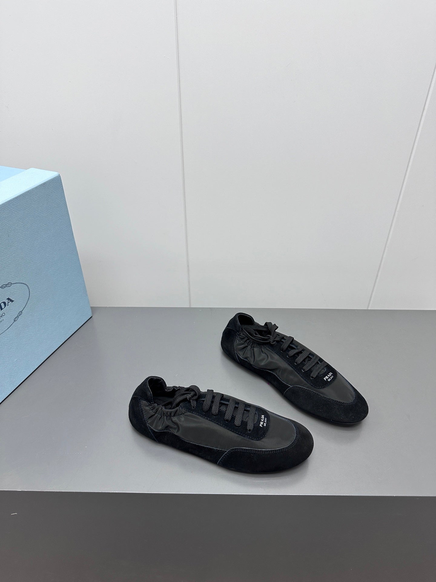 Men's Black Collapse Re-Nylon & Suede Sneakers