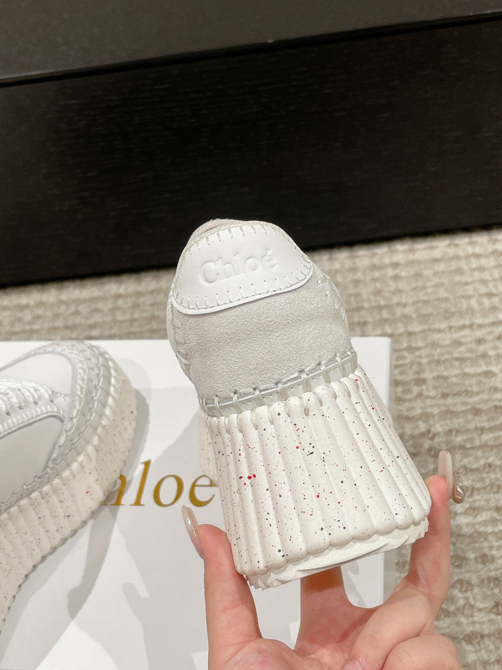 White Nama Wedge Sneaker