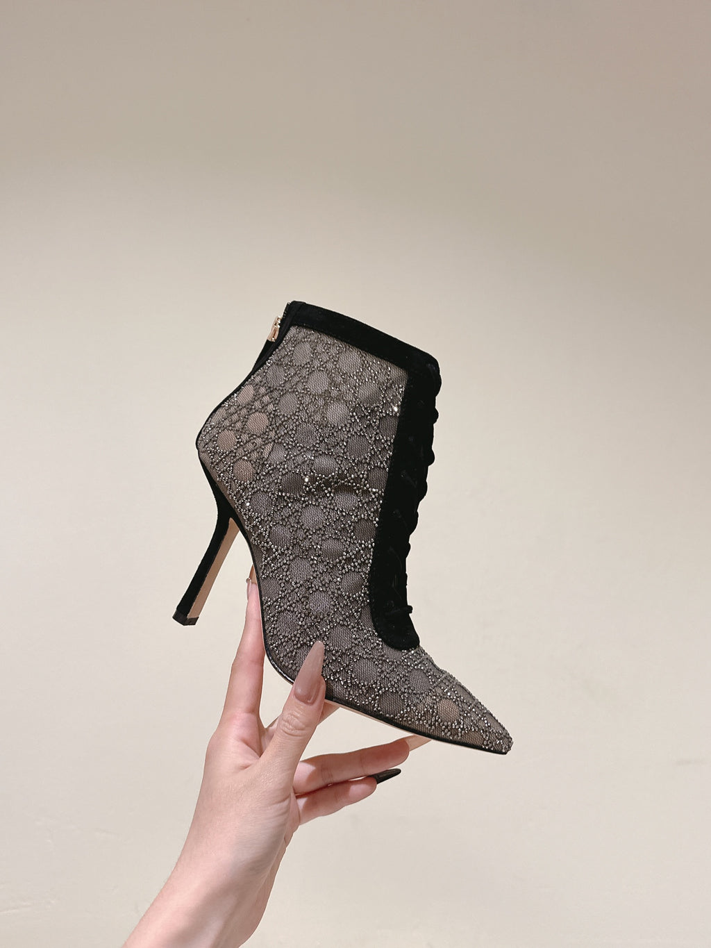 Black & Nude Capture Heeled Ankle Boot