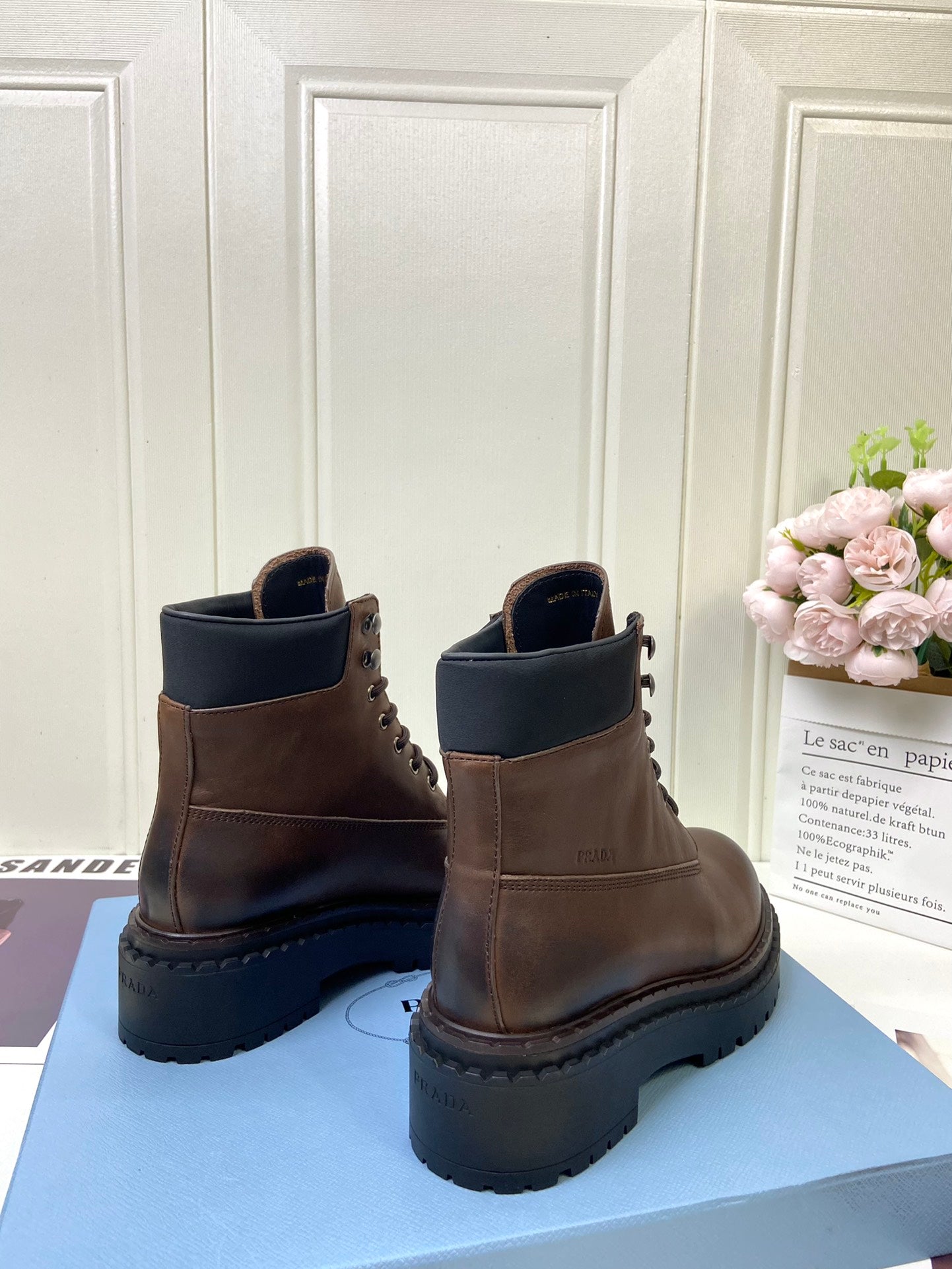 Ebony Leather & Re-Nylon Booties