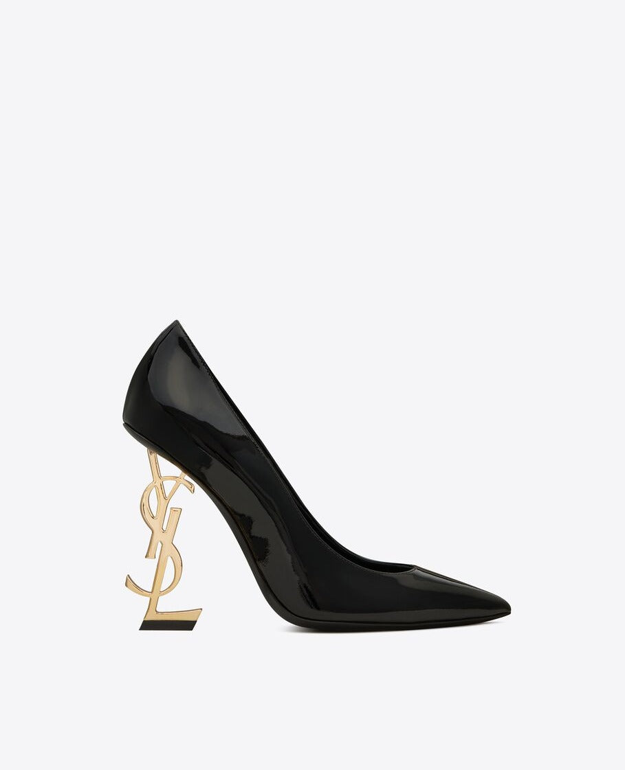Black YO pump with gold heel