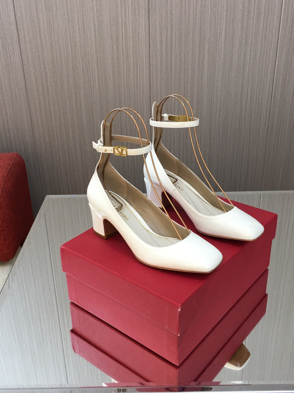 White TG 60mm Patent-Leather Pumps