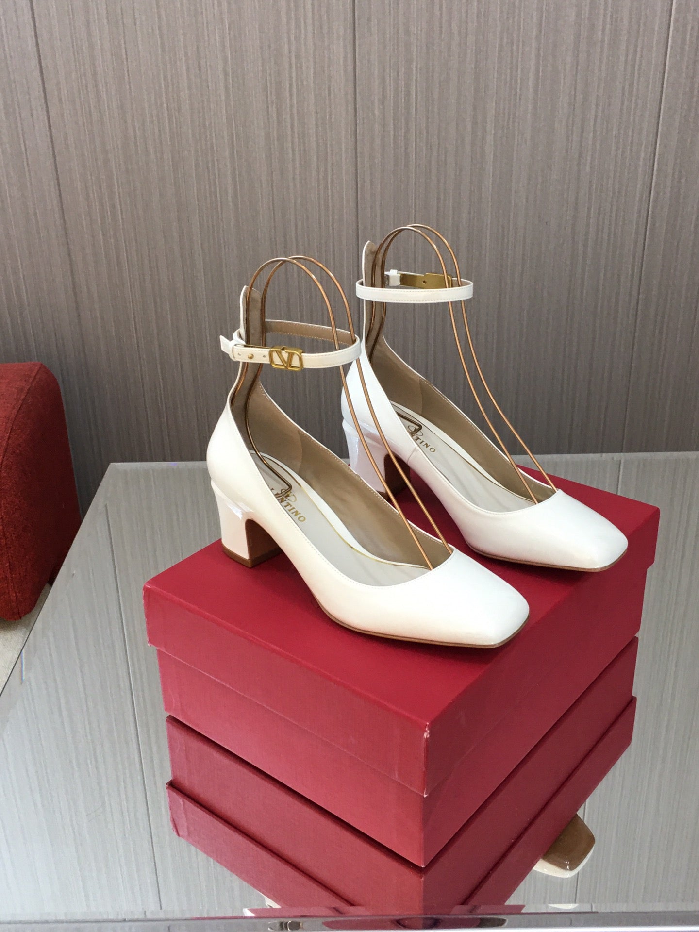 White TG 60mm Patent-Leather Pumps