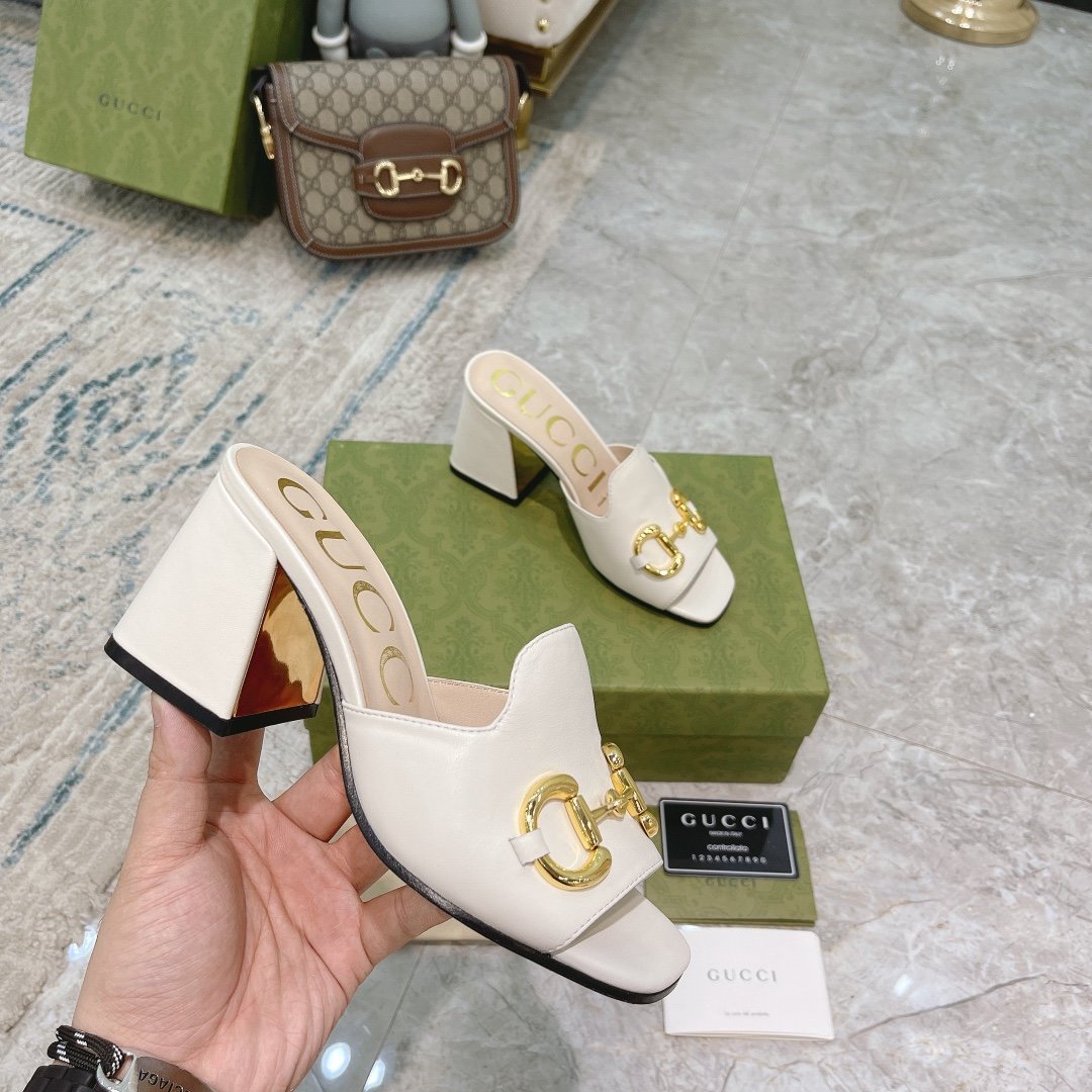 White G slide sandal