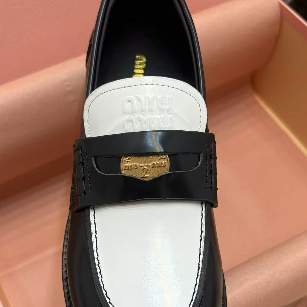 Black/White Penny Loafers