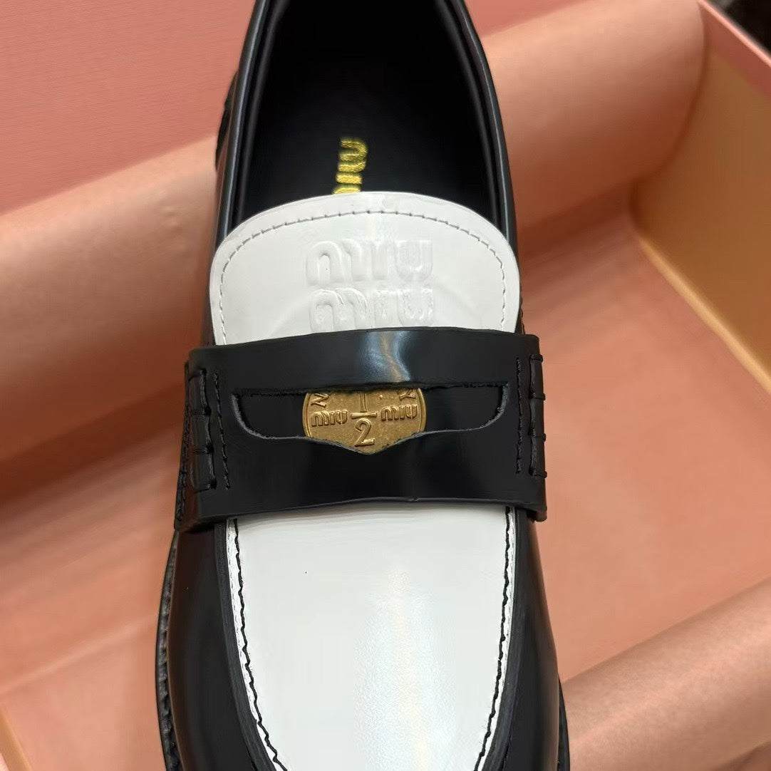 Black/White Penny Loafers