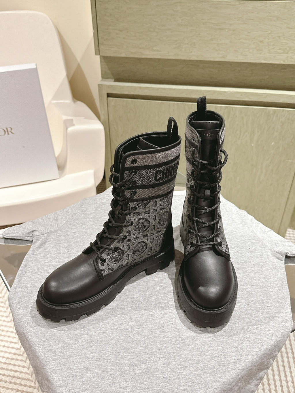 Black & Gray D-Major Ankle Boot