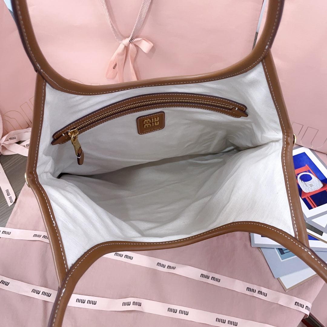 Blue/Beige IVY Canvas & Leather Bag