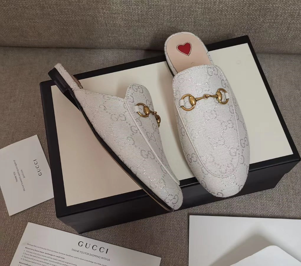 White lame GP slipper