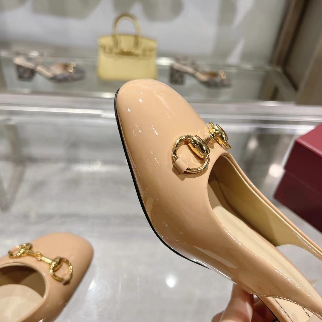 Rose Beige Horsebit Slingback